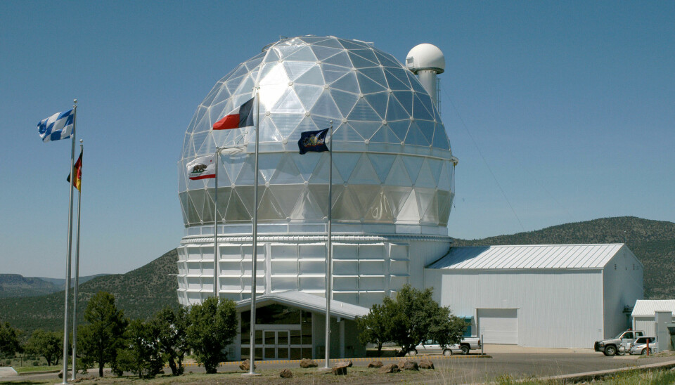 Hobby-Eberly-teleskopet står på bakken i Texas, USA.