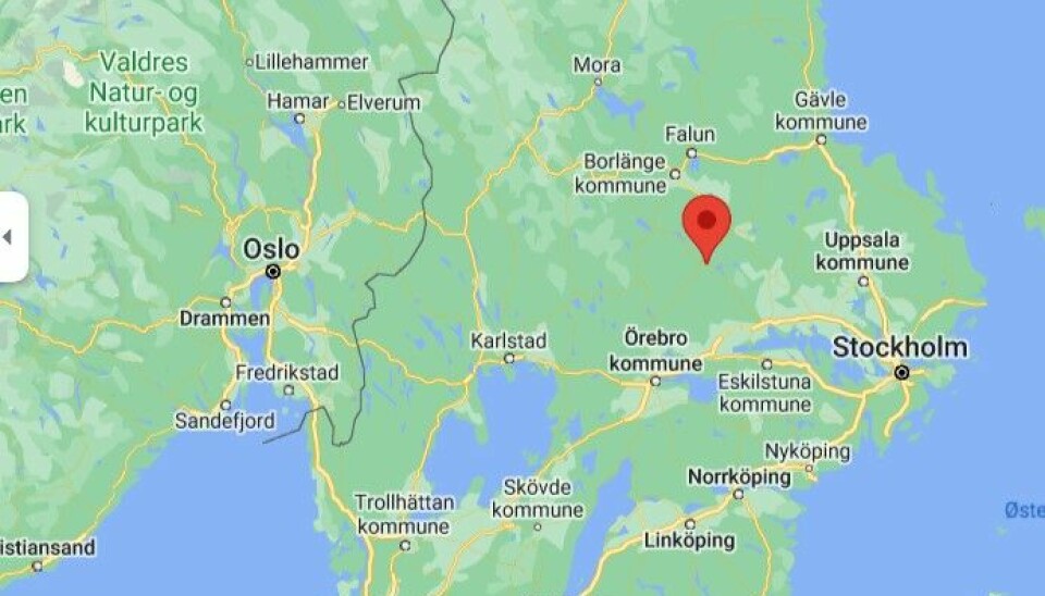 Villsvinene som er smittet av afrikansk svinepest er funnet i område rundt Fagersta (merket med rødt), nord-vest for Stockholm. Området er nå avsperret.