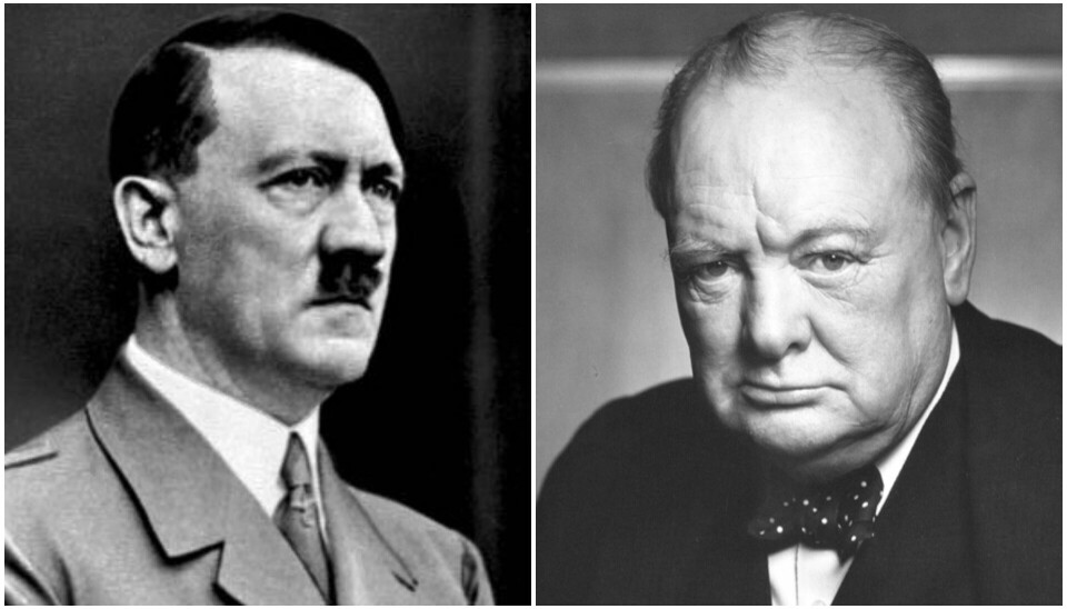 Adolf Hitler og Winston Churchill.