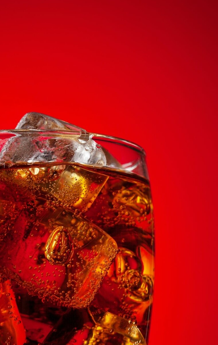 Cola,With,Ice.,Fresh,Cold,Sweet,Drink,With,Ice,Cubes.