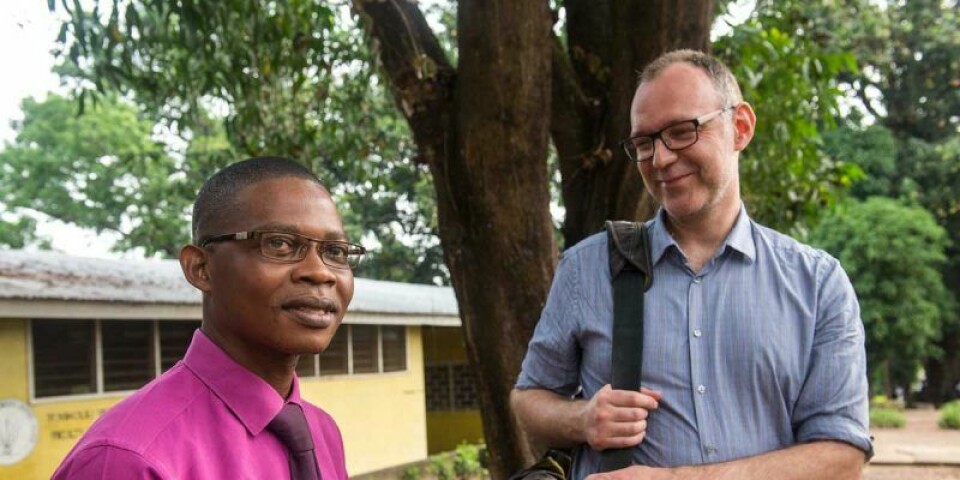 Håkon Bolkan (right) with Emmanuel Tommy, one of CapaCare’s first trainees.