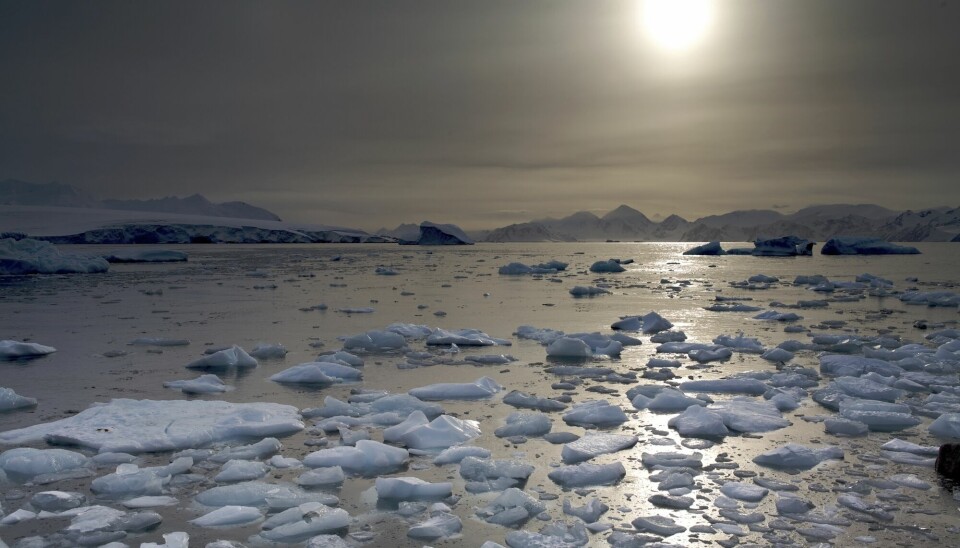 Dette bildet viser North Cove i Antarktis der forskerne tror at issmeltingen fortsetter å øke selv om verden skulle klare å overholde målet om å stanse den globale oppvarmingen på under 1,5 grader.