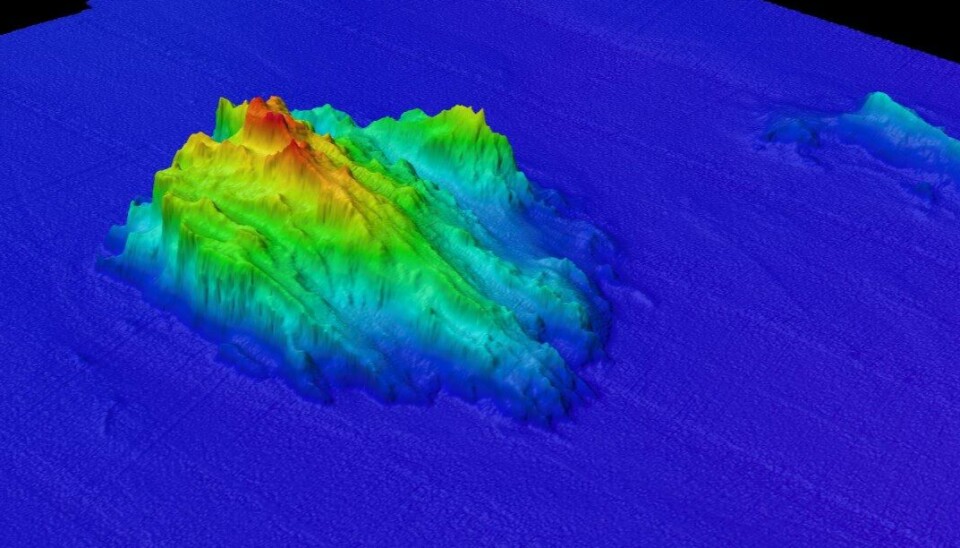 Et 700 meter høyt sjøfjell som ble funnet med dybdekartlegging.