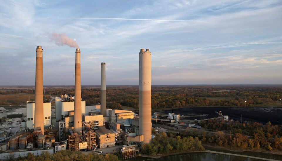 Et kullkraftverk i delstaten Indiana i USA. Kullkraft er en av de største kildene til utslipp av klimagassen CO2.