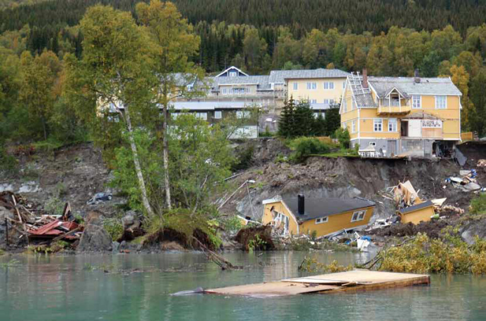 Kvikkleireskred på Lyngseidet i Troms 3. september 2010.