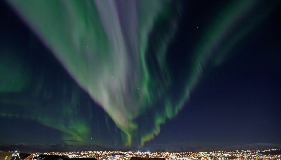Spektakulært nordlys over Tromsø i november 2022.