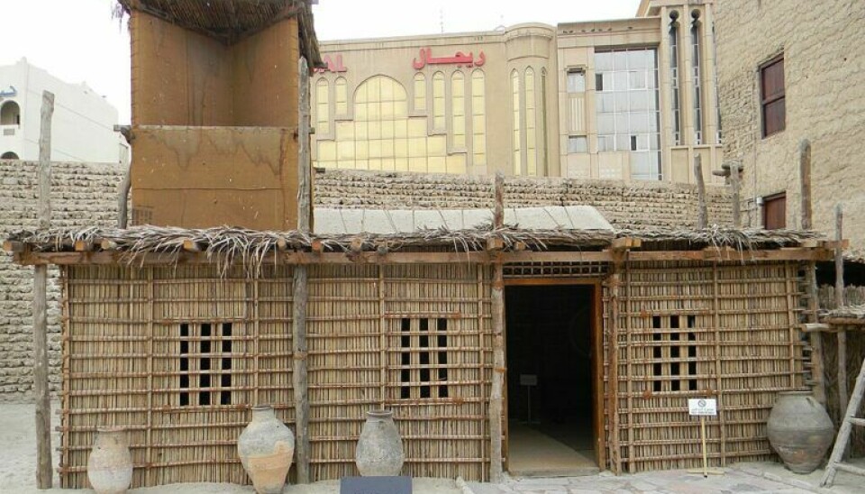 Tradisjonelt hus fra De forente arabiske emirater, utstilt i Dubai Museum.