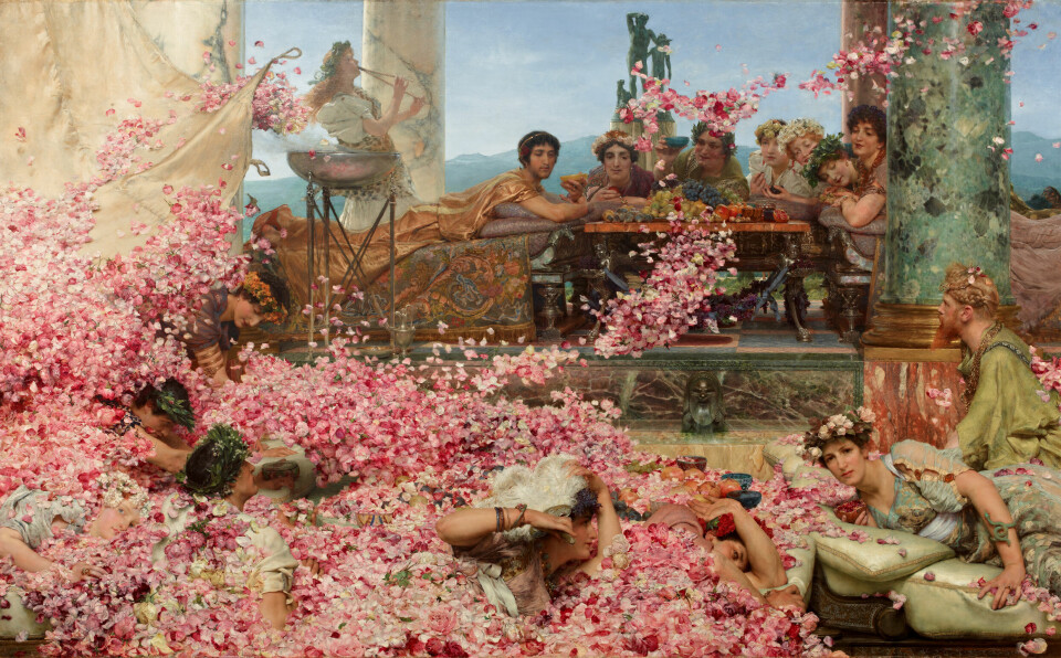 En romersk festscene, slik kunstneren Lawrence Alma-Tadema så det for seg i 1888.
