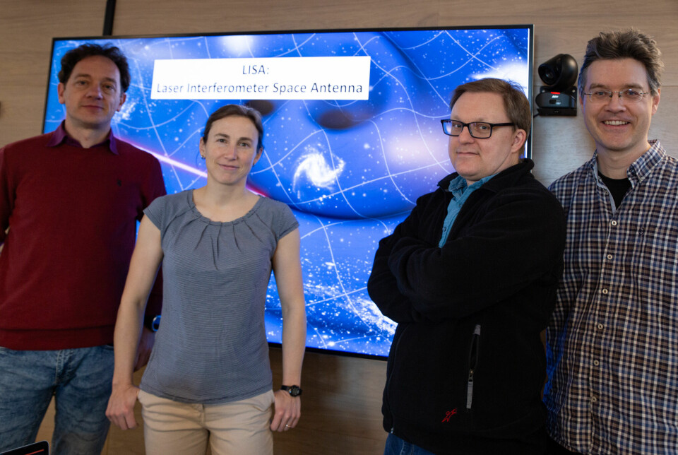 Germano Nardini (fra venstre), Helena Kolesova, Anders Tranberg og Alex Nielsen er noen av forskerne som er tilknyttet LISA-prosjektet.
