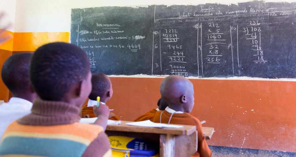 Bilde er fra en skole på landsbygda i Tanzania