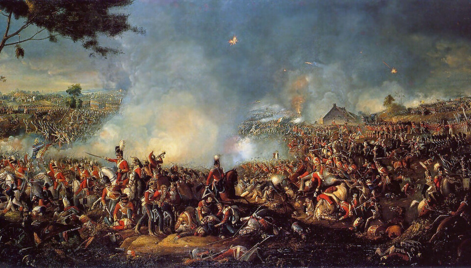 Slik ser kunstneren William Sadler for seg kaoset og stemningen ved slaget ved Waterloo.