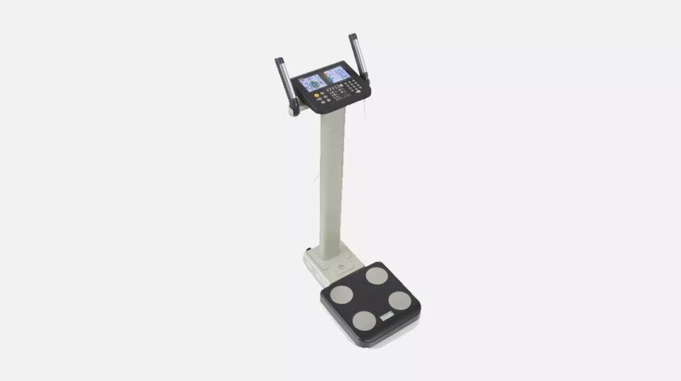 Tanita skalamodell MC-780 – samme modell som Copenhagen Medical bruker, og som blant annet kan indikere «metabolsk alder».