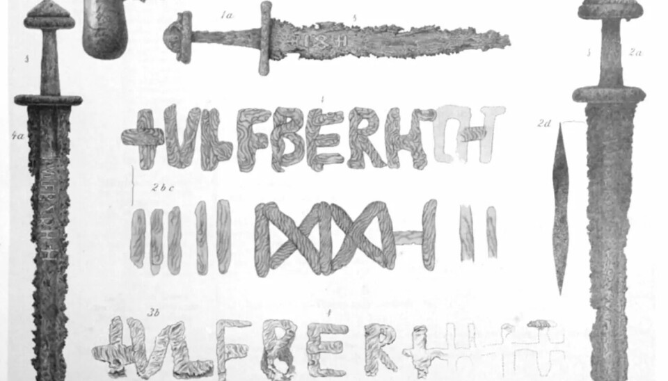 Sverd med Ulfberth-inskripsjonen var utbredt i Europa i vikingtiden. Ulfberth er et frankisk personnavn. På sverdene kan det ha blitt brukt som en form for «varemerke». Anders Lorange lagde i 1889 denne flotte illustrasjonen som viser fire Ulfberth-sverd funnet i Norge.