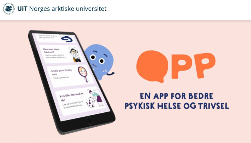 Appen opp har gode råd og tips til barn og unge som har det vanskelig. Screenshot av app