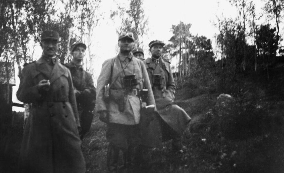 General Fleischer til venstre, natt til 28. mai 1940 da den allierte operasjonen for å gjenerobre Narvik, satte i gang.