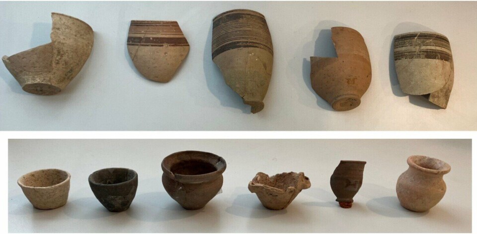 Rester av keramikk fra tidlig bronsealder i kongeriket Ebla, som lå i dagens Syria.