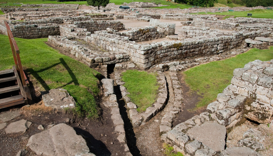 Noen av ruinene av Vindolanda, fortet og landsbyen i Nord-England.