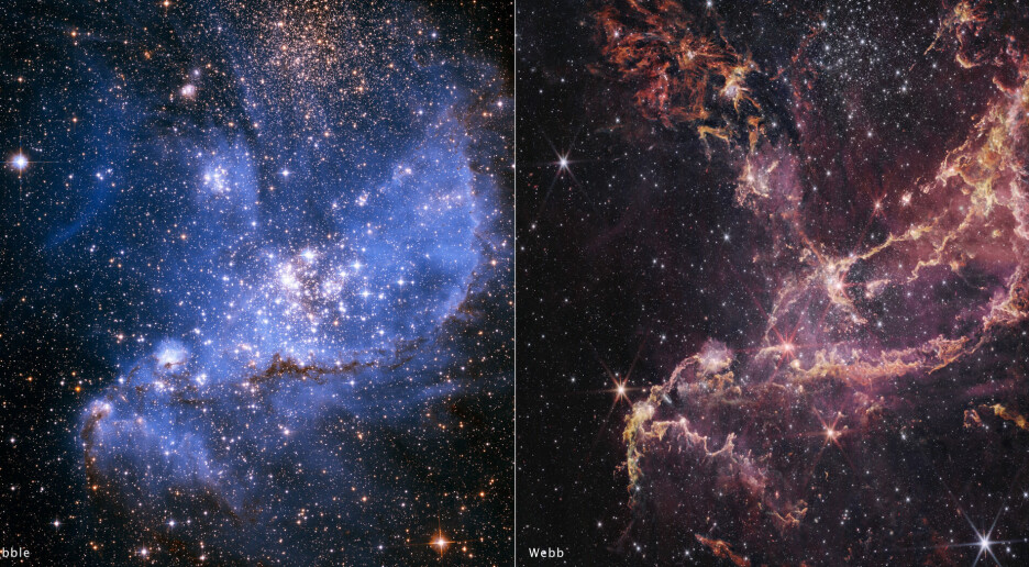 Slik ser teleskopene James Webb og Hubble universet på forskjellig vis