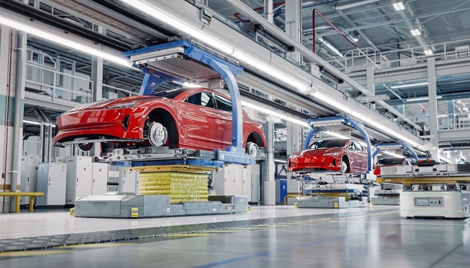 Å bytte ut kobber med aluminium i strømledere kan redusere vekten i elektriske kjøretøy. Det kan bidra til å øke rekkevidden. Bilde fra elbil-fabrikk.