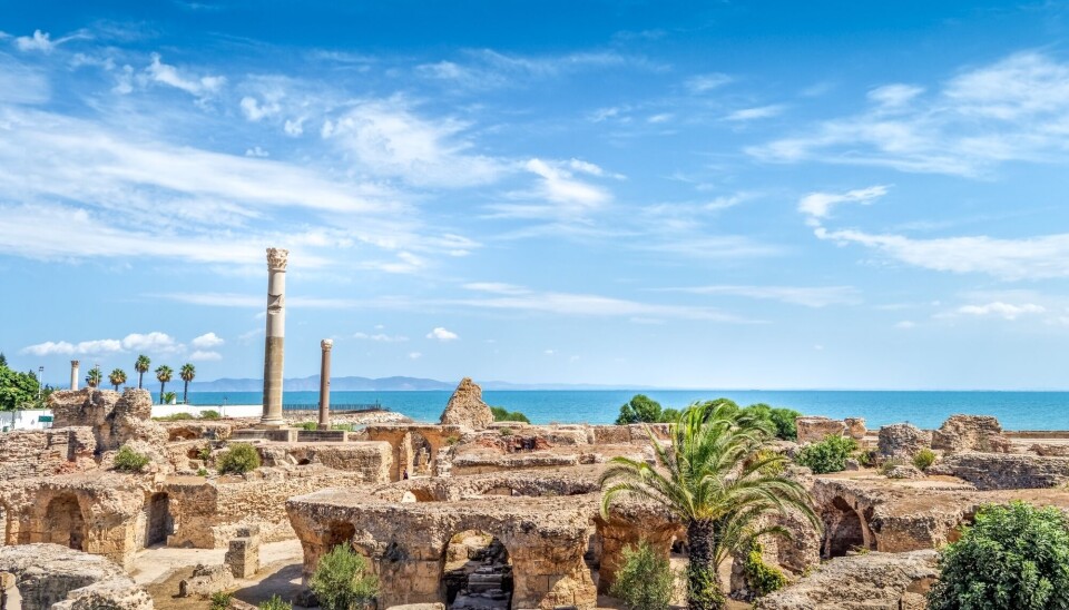 En del av de arkeologiske utgravningene som viser Karthago i Tunisia. Dette er delvis rester av den romerske byen som ble bygget etter ødeleggelsene.