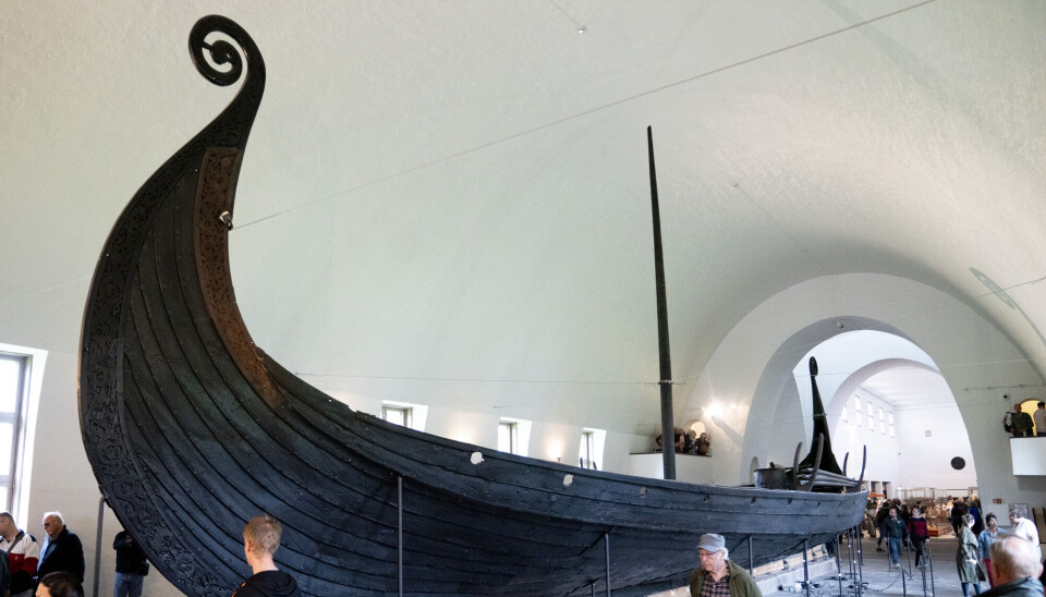 Her kan du se kopien av ormehodet på Osebergskipet, slik det sto på det gamle Vikingskipshuset.