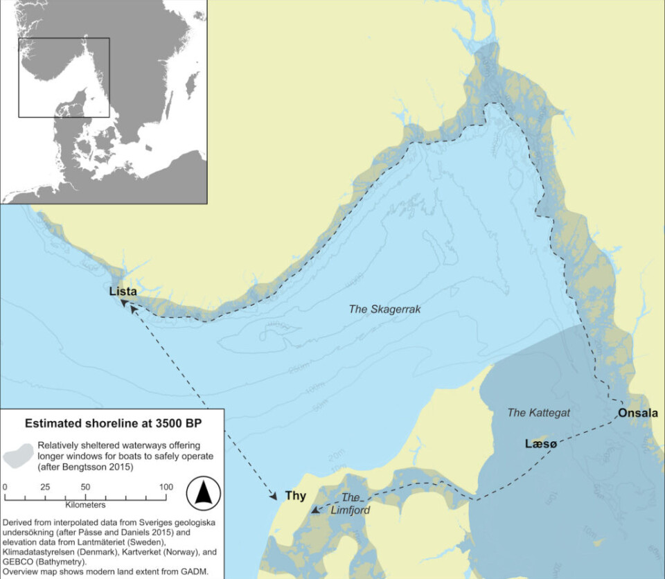 Å reise direkte over Nordsjøen fra Jylland til Lista på Sørlandet, er en mye kortere tur enn å reise hele veien langs kysten av Sverige og Norge.