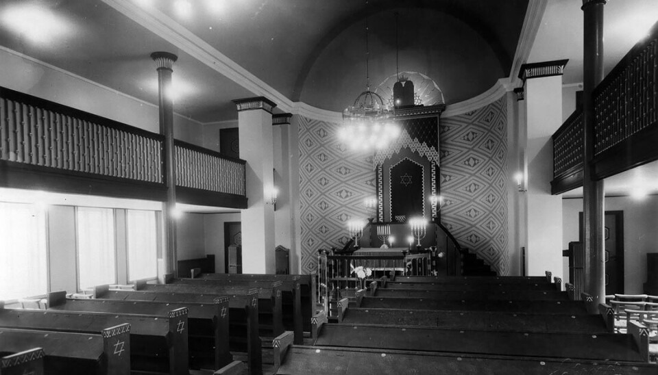Synagogen ble gjenåpnet i 1947. Synagogen i Trondheim.
