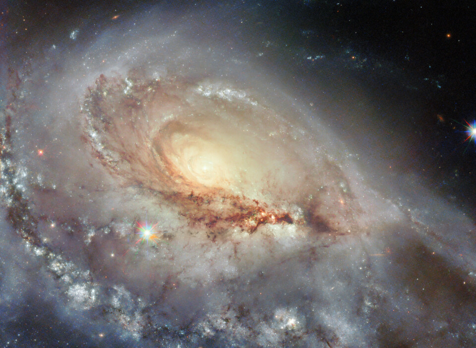 Her kan du se Arp 184-galaksen i all sin prakt, fotografert av Hubble-teleskopet.