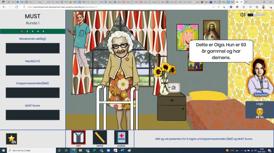 Screenshot av spillet Kamferhjemmet. Screenshot