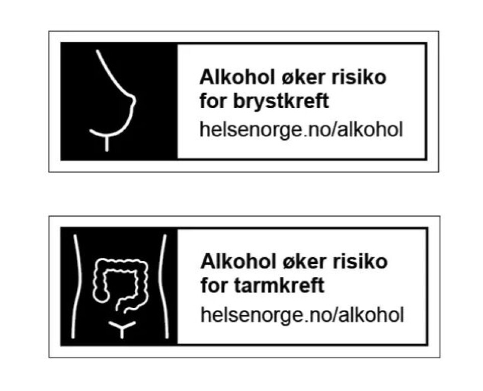 I Norge ønsker Helseidrektoratet å innføre slike merkinger på alkoholprodukter.