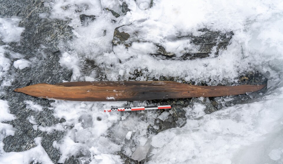 En 1300 år gammel ski smeltet frem på fjellet Digervarden i Reinheimen.