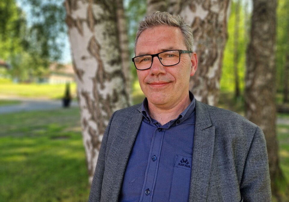 Terje Mikael Hasle Joranger forsker på den norske innvandringen til USA. Han var fagkonsulent for utstillingen Ukjent landskap på Utvandrermuseet. Portrett.