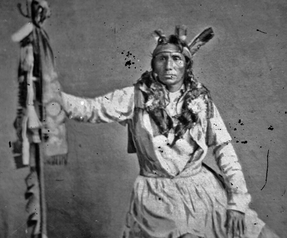 Little Crow ledet dakota-stammene i krigen mot den amerikanske hæren. Bildet er tatt i 1857.