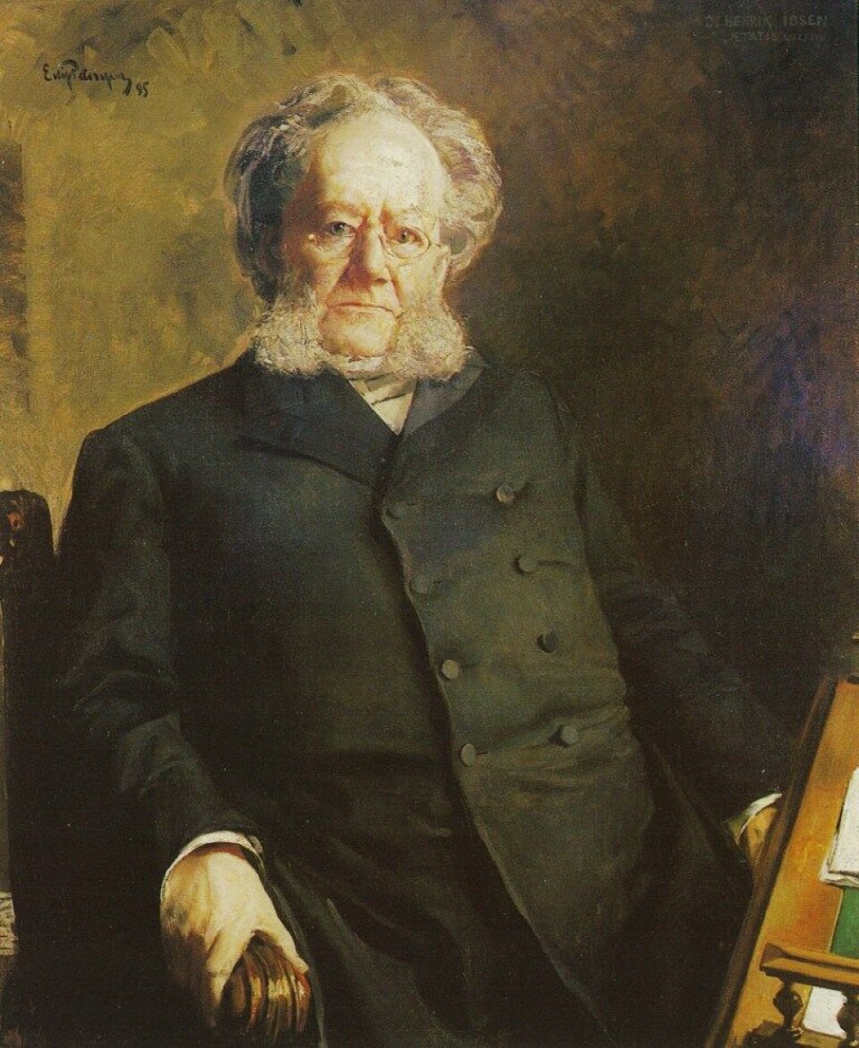 Henrik Ibsen rundt 67 år gammel og berømt dramatiker. Han ble født i 1828 og døde i 1906. Portrett.