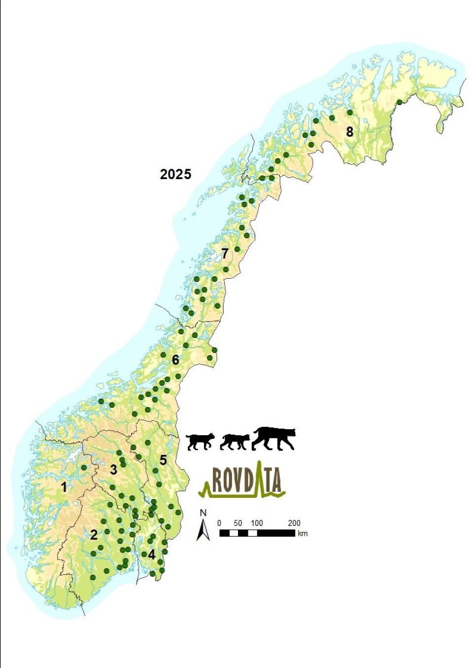 – Alle regionene er på eller over målet når vi ser på et snittet for de tre siste årene, sier Jonas Kindberg, leder i Rovdata.