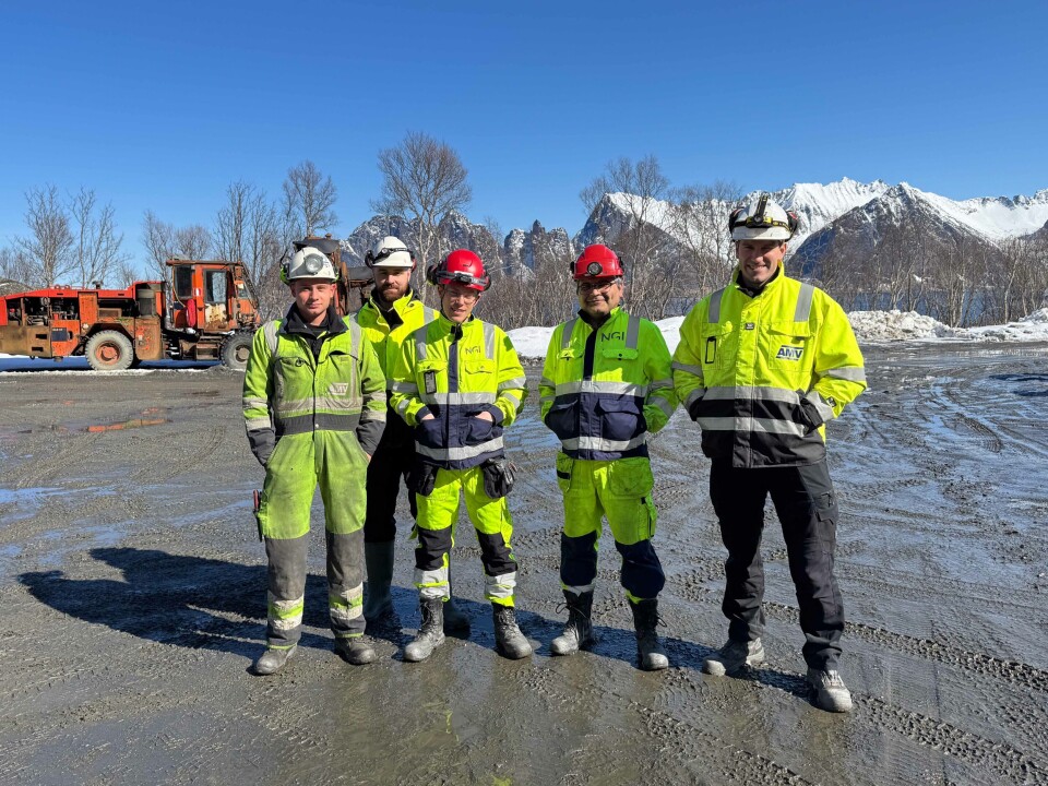 Prosjektteamet før de skulle ned i dypet og gjennomføre første testboring.