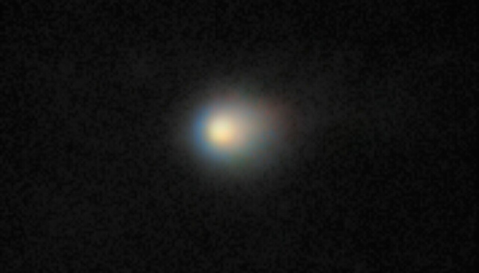 3I/ATLAS sett med Gemini North telescope på Hawaii. Bildet viser kometens kompakte koma – en sky av gass og støv som omgir kometkjernen.