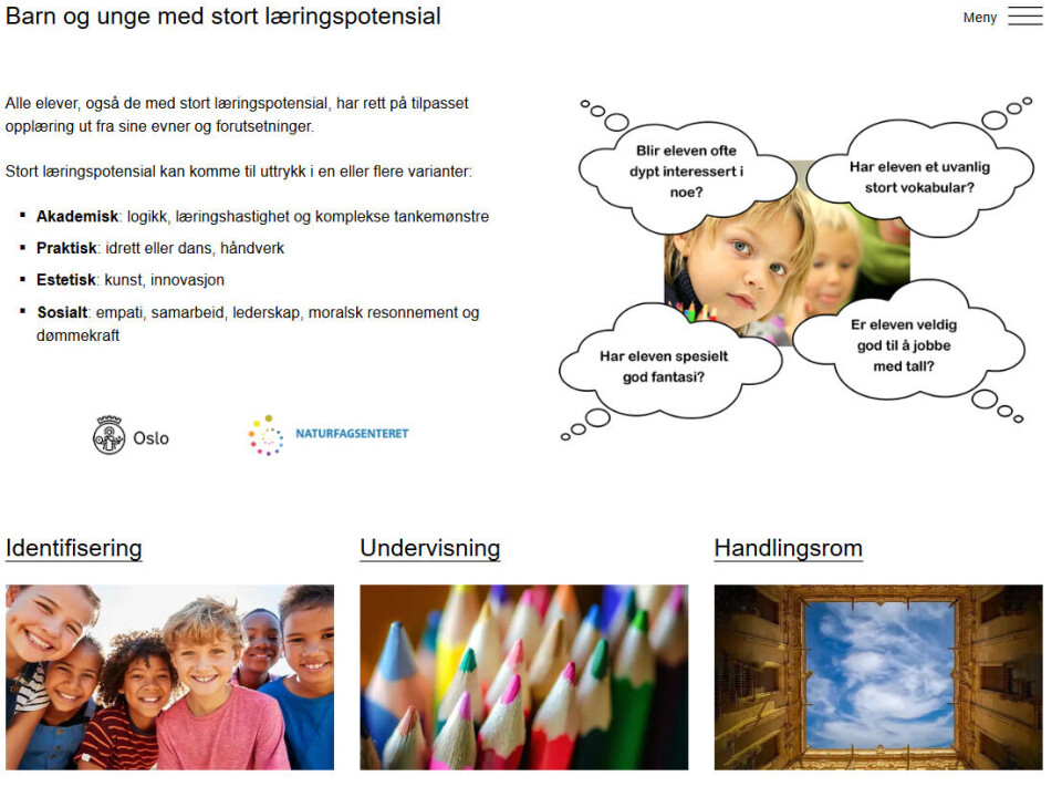 Nettsiden er rettet mest mot lærere og andre som er knyttet til skolen, men også mot foreldre.