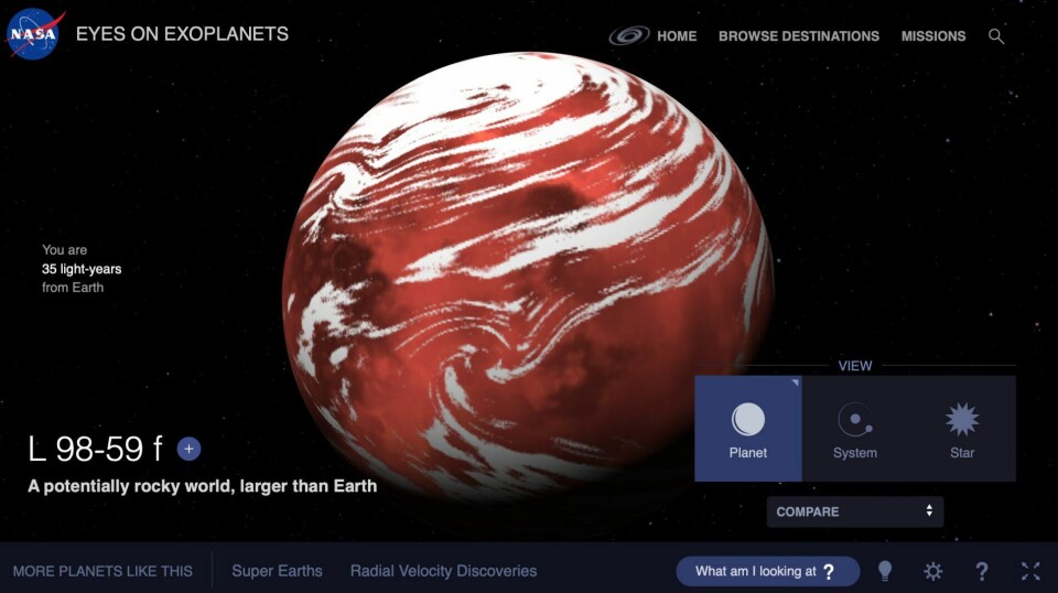 Dette er en illustrasjon ettersom det ikke finnes noen bilder av planeten.