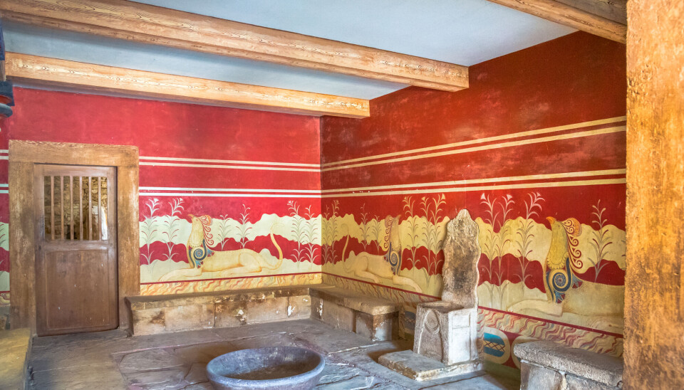 På innsiden av palasset i Knossos.