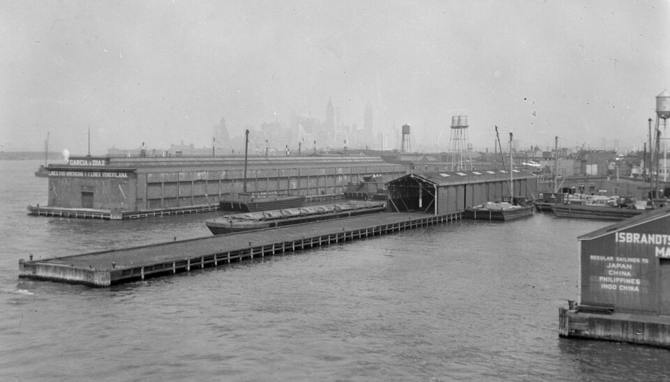 I havnene i Brooklyn jobbet mange nordmenn på 1800- og 1900-tallet. I bakgrunnen skimter du Manhattan.