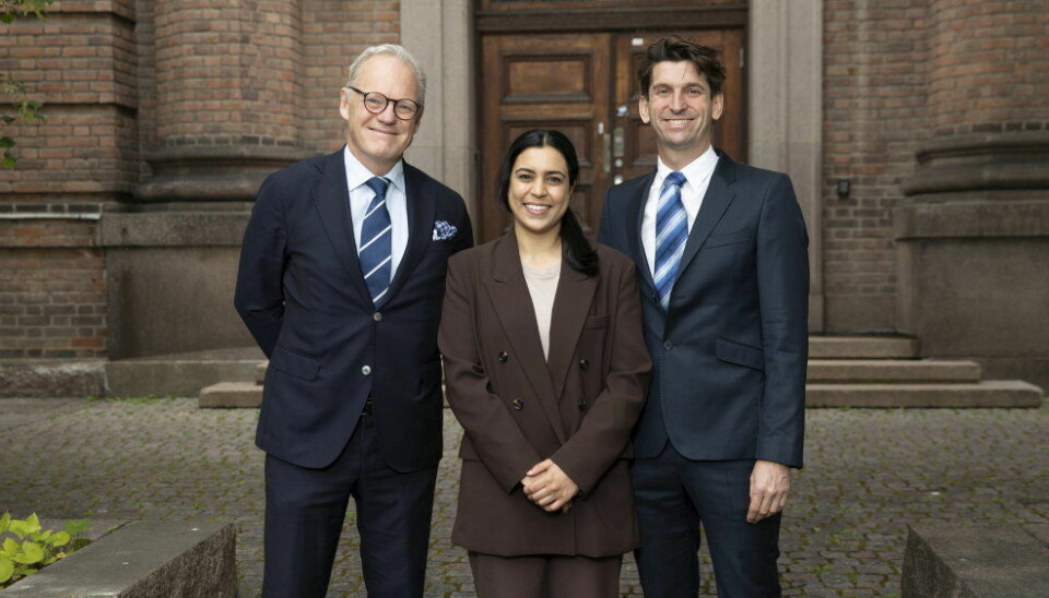 Badra Hussain sammen med sine veildere, Caspar Wohlfahrt og Håvard Jostein Haugen.