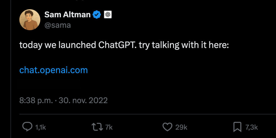 Med disse ni ordene på «X» startet Sam Altman og Open AI det som skulle bli et historisk og bunnløst strømsluk.