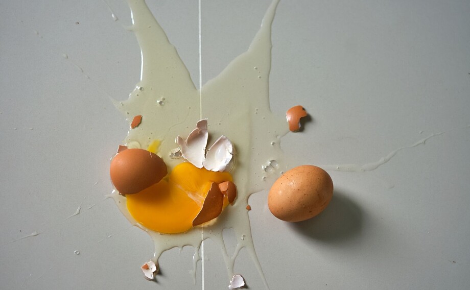 Myte knuses: Egg bør lande på siden