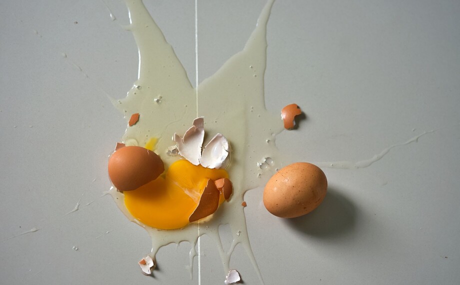 Myte knuses: Egg bør lande på siden