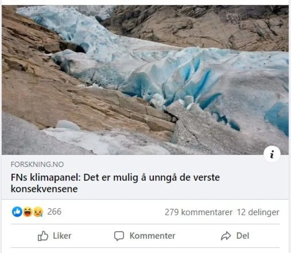 Saker om klima på Forskning.no får ofte latter-reaksjoner. Det kan være fra folk som ikke tror på klimaforskning.