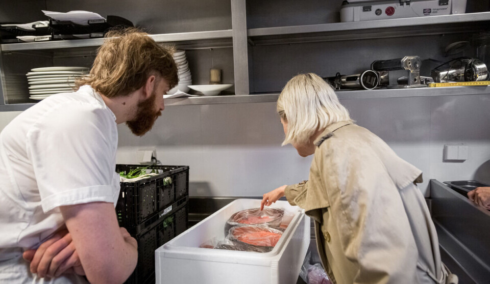 Monica Solberg tok pukkellaksrogna med seg til restaurant Lysverket.