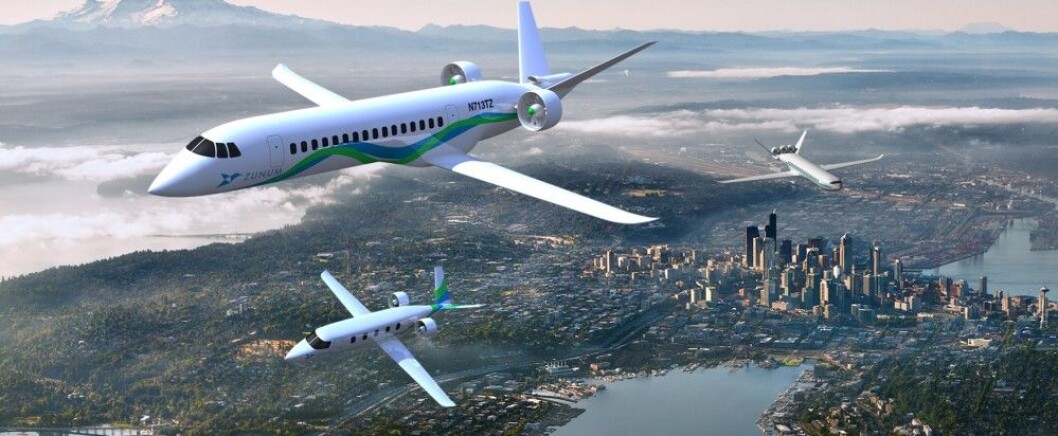 Zunum Aero planlegger å produsere et elektrisk kortdistansefly i samarbeid med Boeing og flyselskapet JetBlue. (Illustrasjon: Zunum Aero) Zunum Aero planlegger å produsere et elektrisk kortdistansefly i samarbeid med Boeing og flyselskapet JetBlue. (Illustrasjon: Zunum Aero)