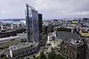 Rivingsarbeid ved Oslo Spektrum med Oslo Plaza og bybebyggelse i bakgrunnen.
