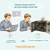 Illustrasjon med gutt på laptop og en varm mikrobølgeovn som forteller at å skape en åtte sekunders KI-generert video bruker like mye energi som å bruke mikrobølgeovn i en time.